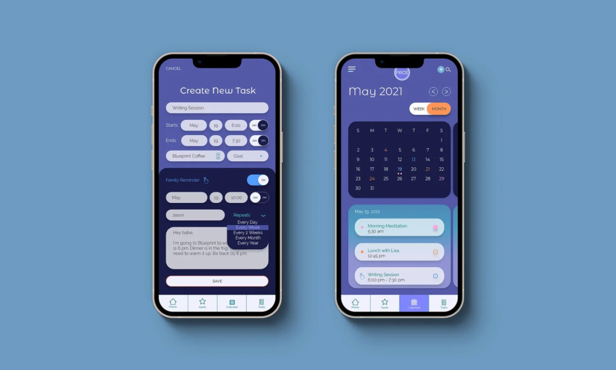 The Pace App design by Erin Moore.