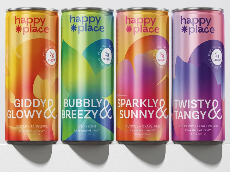 Happy Place Functional Beverage Packaging Design