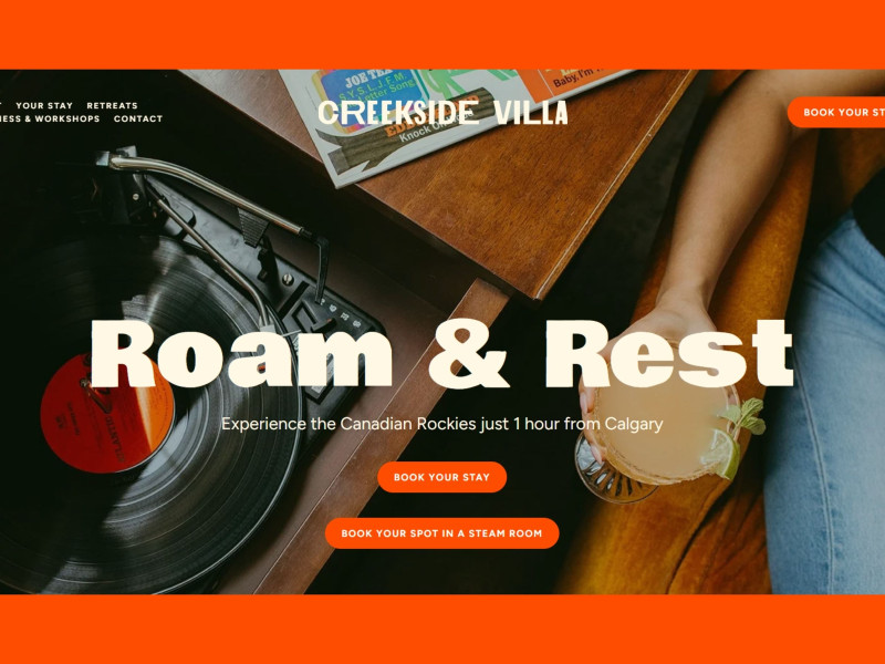 Creekside Villa Website Design by Twin Studio