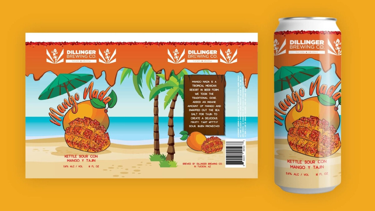 Tropical illustration amplifies bold flavor cues