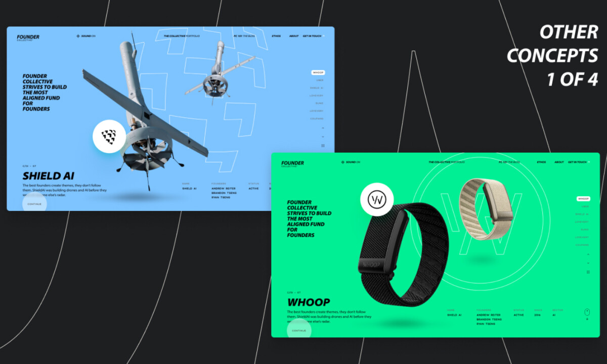 Founder Collective website design by GoingClear.