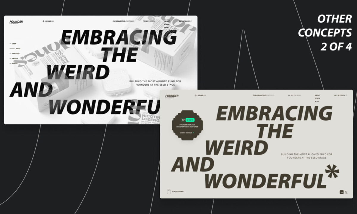 Founder Collective website design by GoingClear.