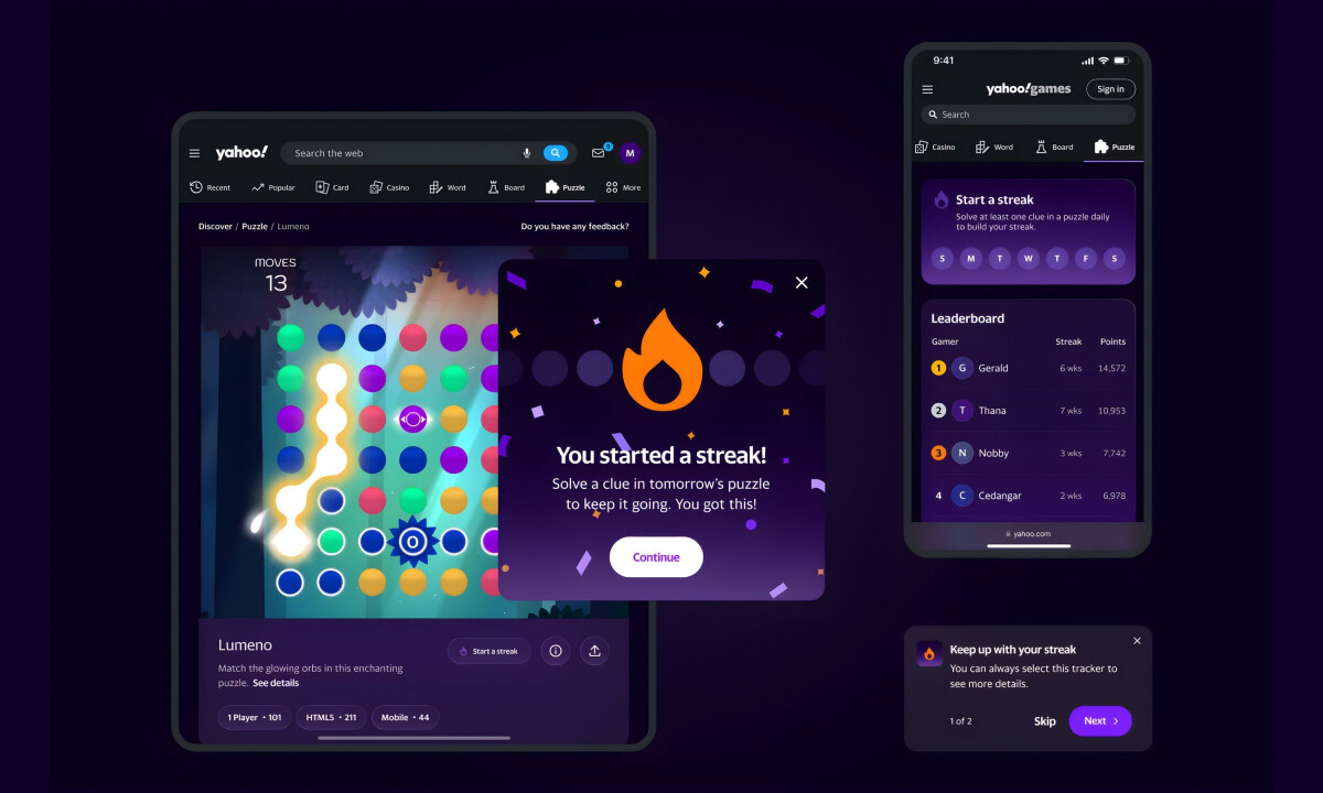 Streak and rewards system drives repeat engagement