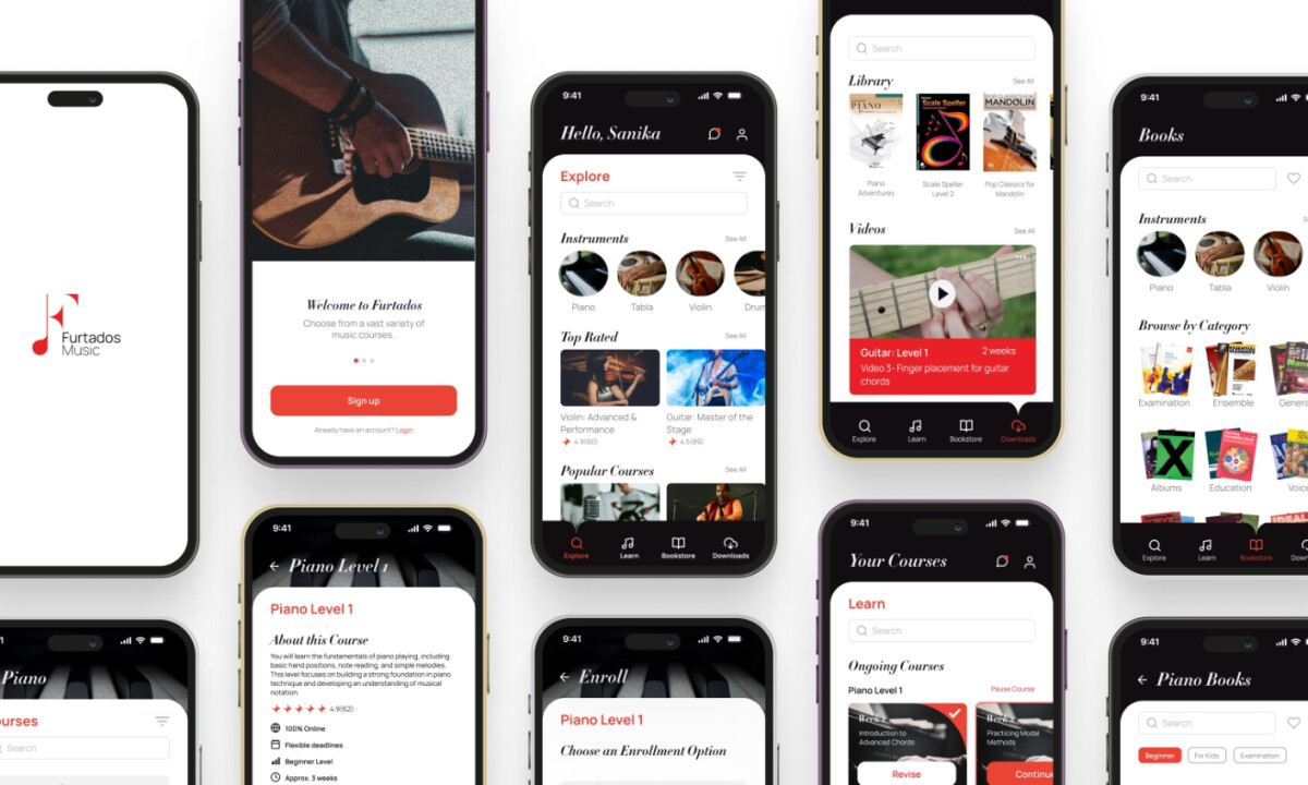 Furtados Music Learning App Design for iOS & Android