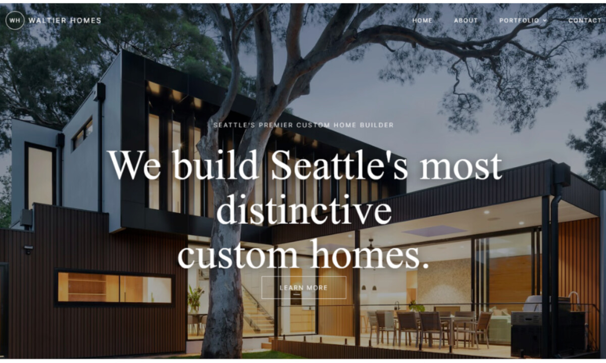 Waltier Homes website design by Swift Dev.