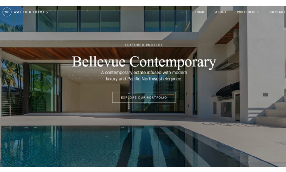 Waltier Homes website design by Swift Dev.