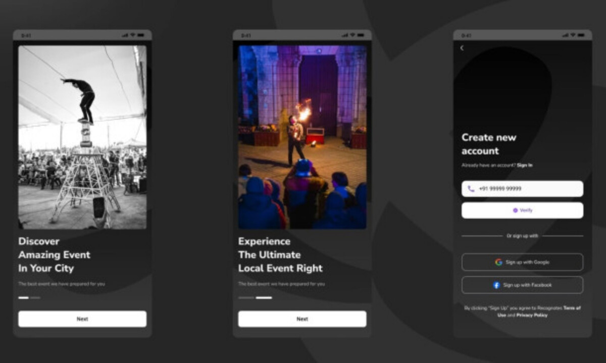 Dark onboarding streamlines event discovery