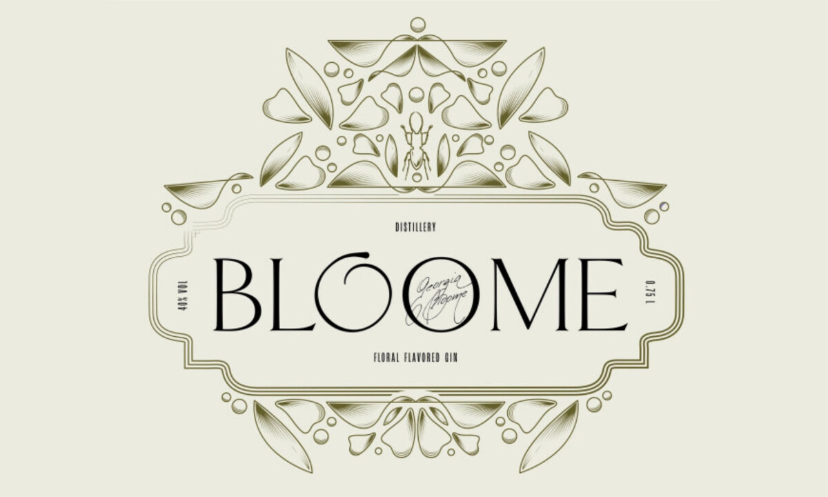 Delicate botanical label elevates premium positioning