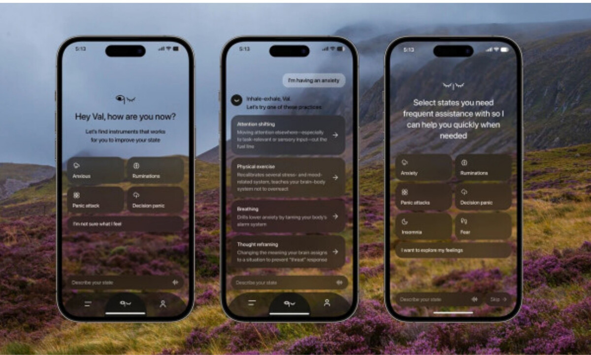Serene landscape UI lowers sensory load