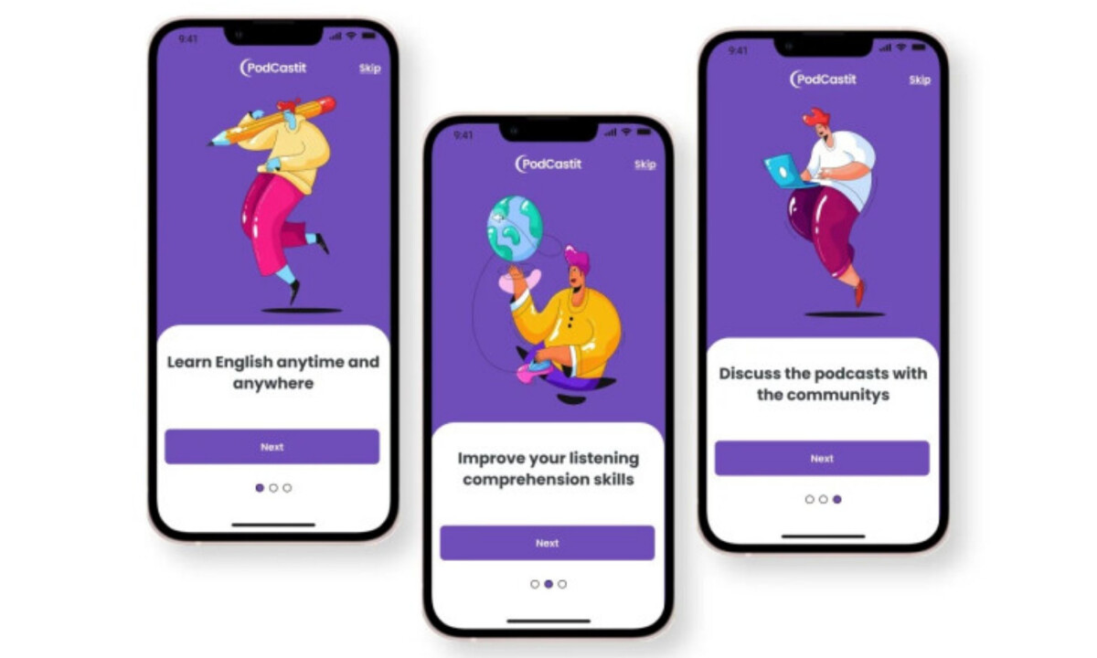 Illustrated onboarding introduces core features