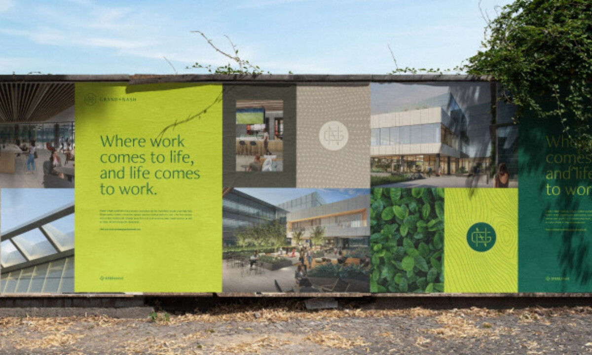 Large-scale site graphics integrate architecture and landscape