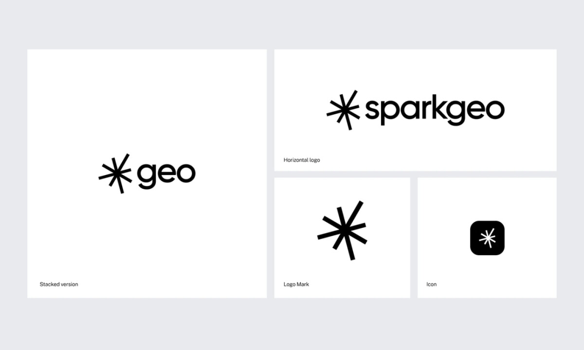 Sparkgeo logo design by 44 Below.