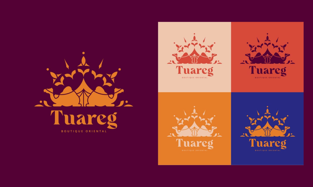 Ornamental logo design draws from Tuareg cultural motifs