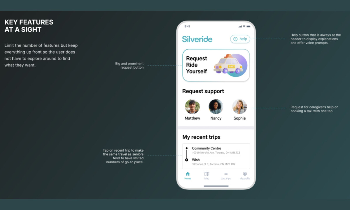 Simplified interface helps users request rides quickly and confidently
