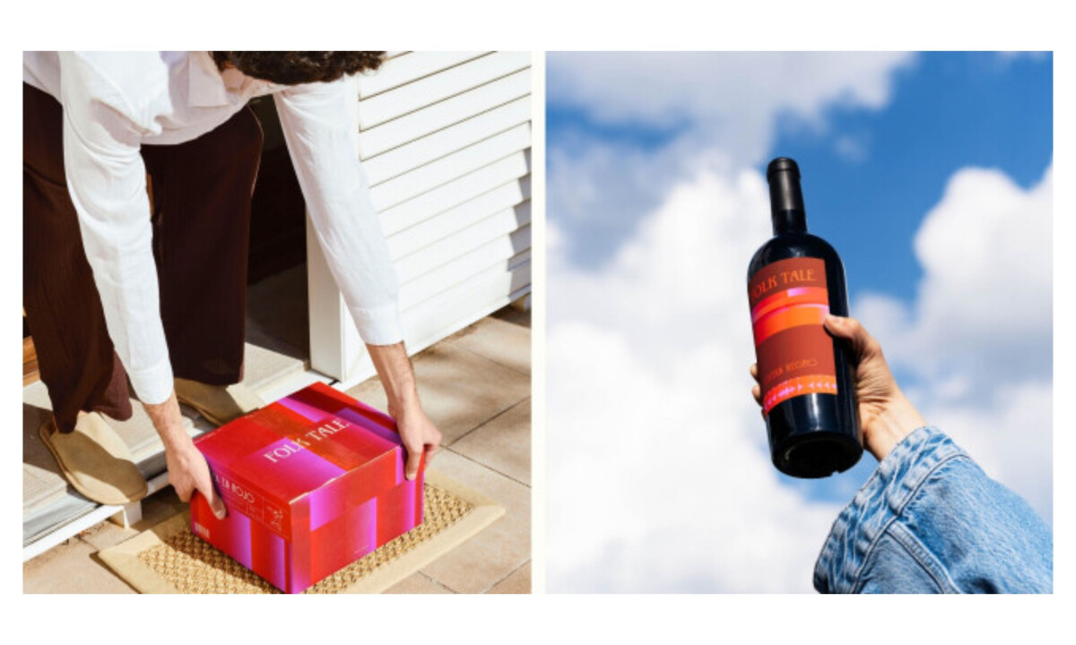 Gradient packaging design transforms wine delivery into branded experience