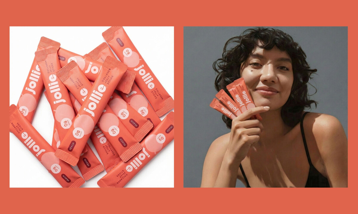 Collagen stick packs showcase playful wellness packaging