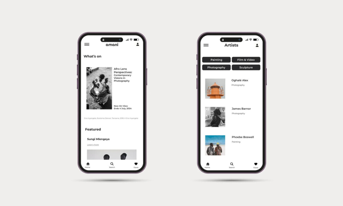Amani Gallery App Design