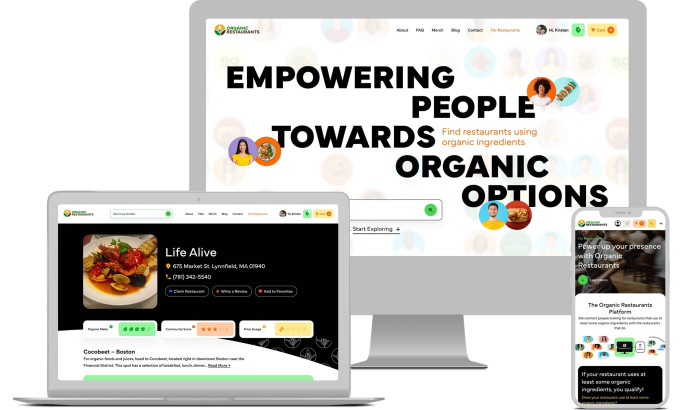 Organic Restaurants Website Design by GoingClear
