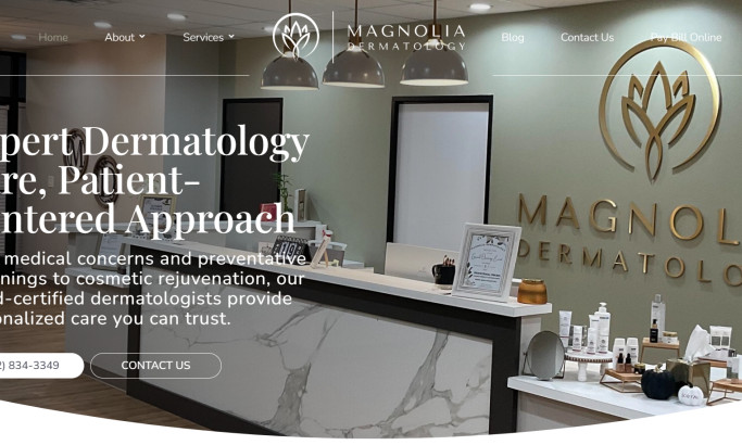 Magnolia Dermatology Website Design by White Coat Web