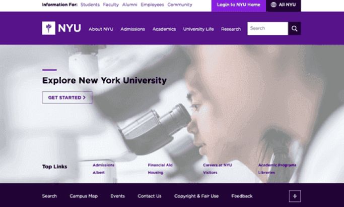 NYU Top Website Design