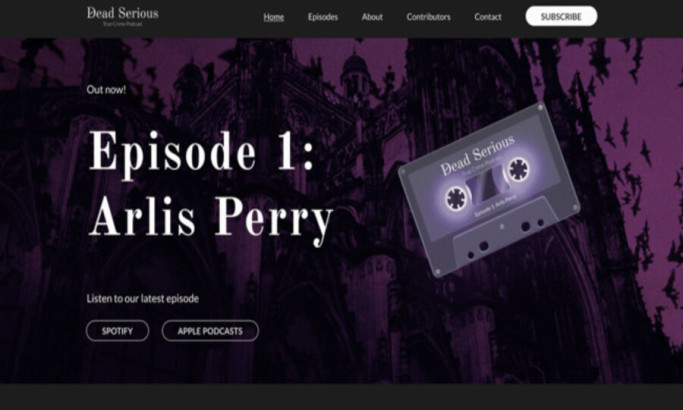 Dead Serious True Crime Podcast Website Design Analysis