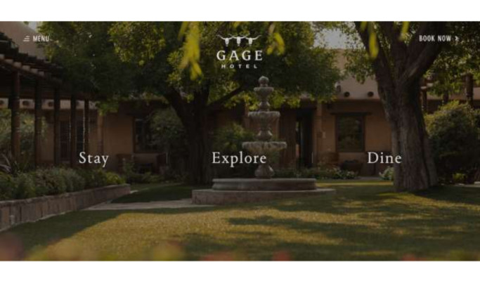 Gage Hotel Website Design
