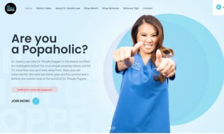 Dr. Pimple Popper Website Design