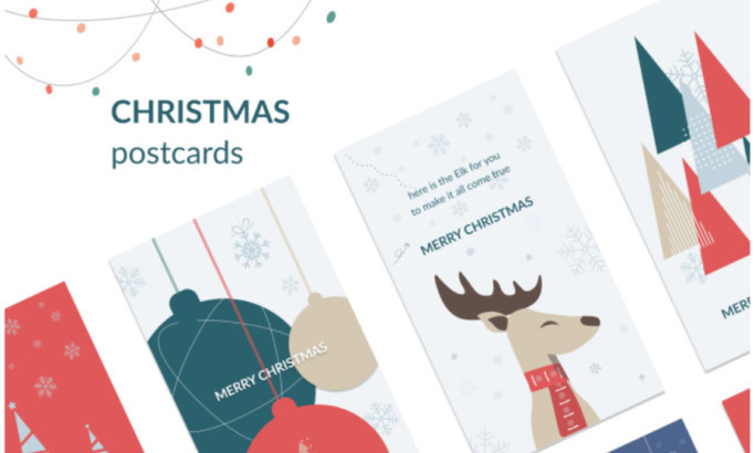 Christmas Postcards Print Design