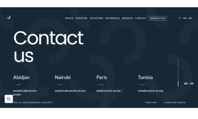 Concerto PR Website Design