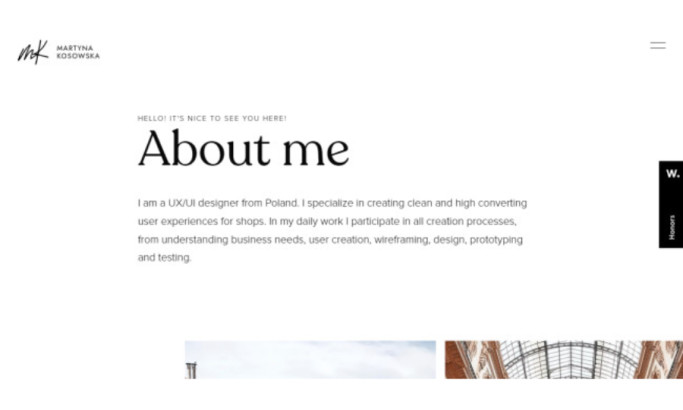 Martyna Kosowska’s Online Portfolio Website Design