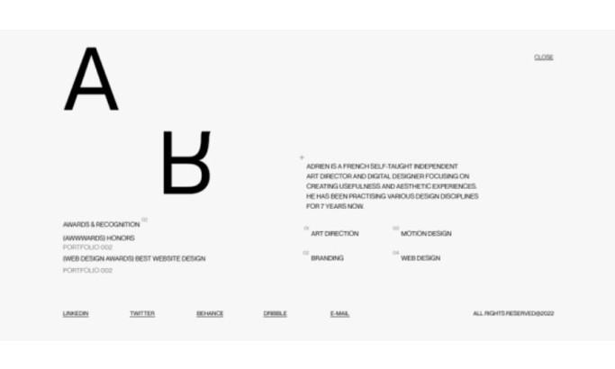 Adrien Reveleau’s Website Design