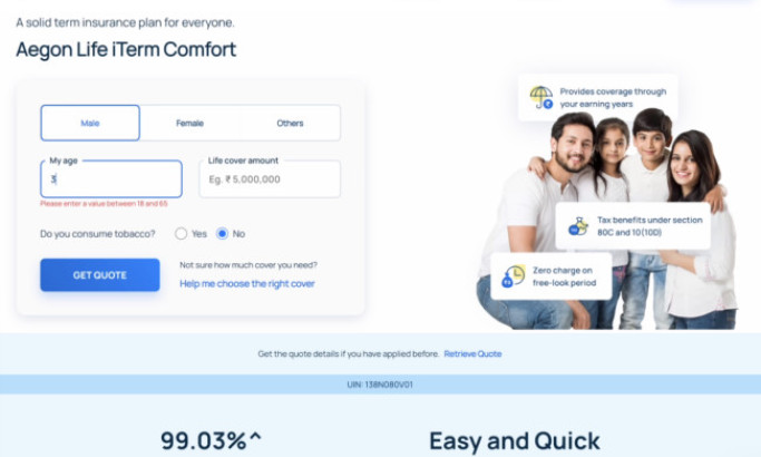 Aegon Life Website Design