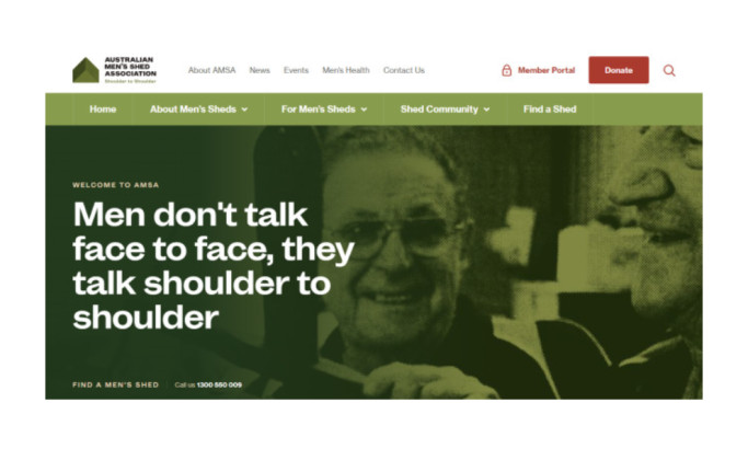 Australian Men's Shed Assoc. Website Design