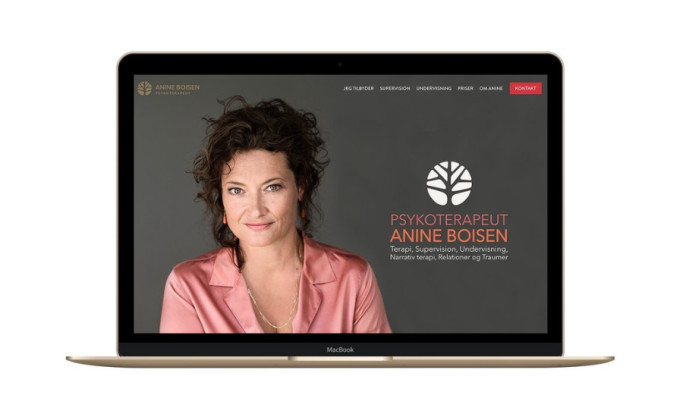 Anine Boisen website design by Designcoach.