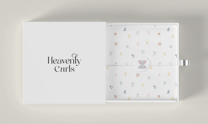 Heaven Curls packaging design by JK Creative Company.