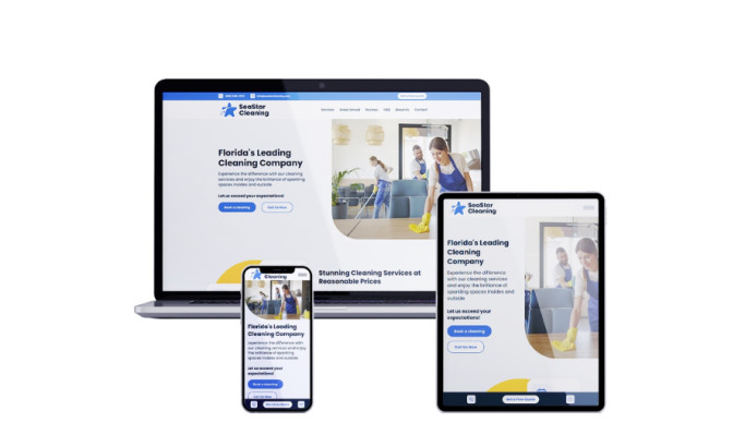 Cleaning website design by UniqueLime