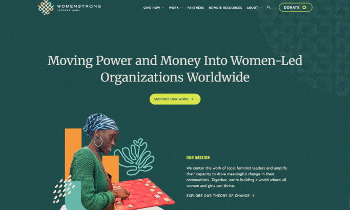 WomenStrong International Home Page website design by Bilberrry