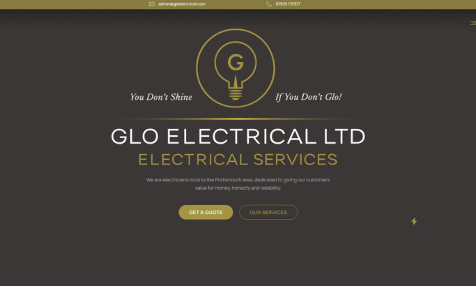 Glo Electrical Ltd Website Design by Alexis Creative.