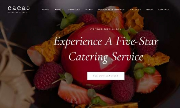 Cacao Catering & Events Website Design by Artrivo