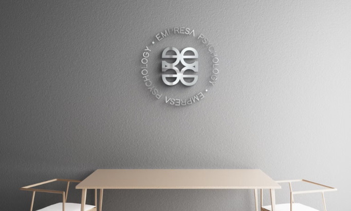 Empresa Psychology logo curved around the central symbol by Sketchd Studio.
