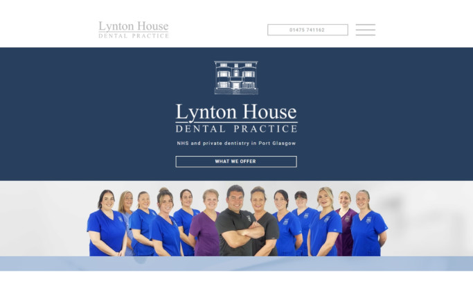 Lynton House Dental Practice Home Page website design by Dental Web Design Scotland.
