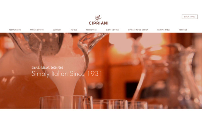 Cipriani Website Design Analysis