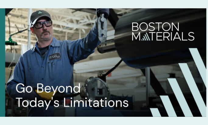 Boston Materials homepage hero section video by Digital Silk.
