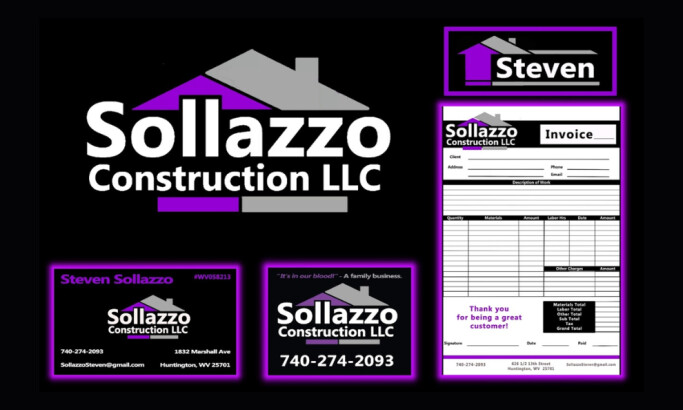 Sollazo Construction LLC logo design by BUGGED Out Designs.