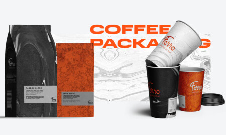 Ferro espresso bar coffee packaging by Guides agency.