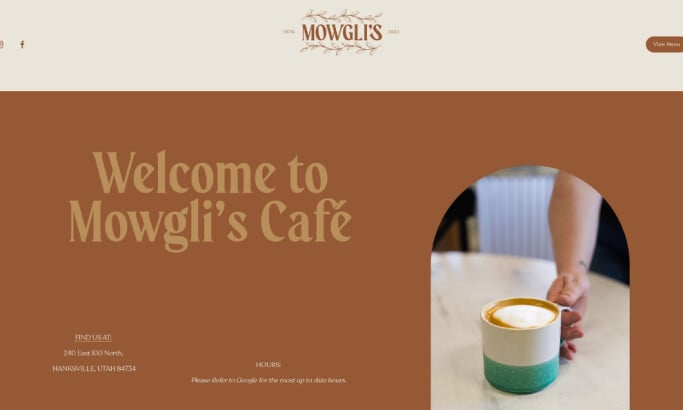 Mowgli's Cafe website design by Jackson Alvey.
