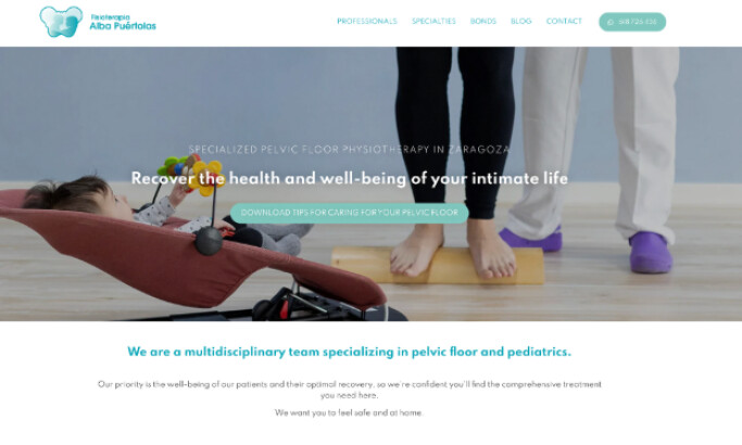 Fisioterapia Alba Puértolas website by Esther Canales Branding Studio.