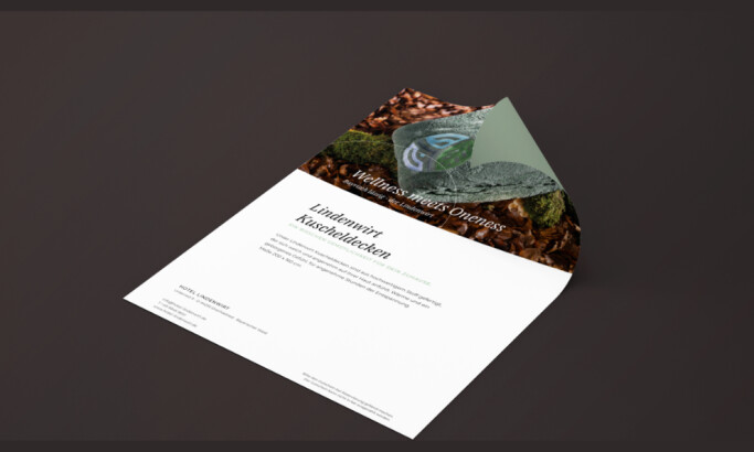 Hotel Lindenwirt brochure page by Studio Dante.