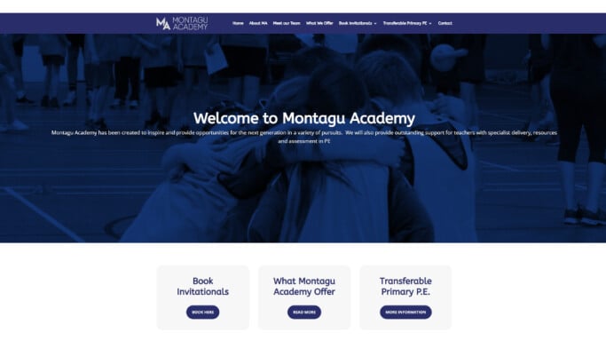 Montagu Academy Home Page website design by Blooom Creative.