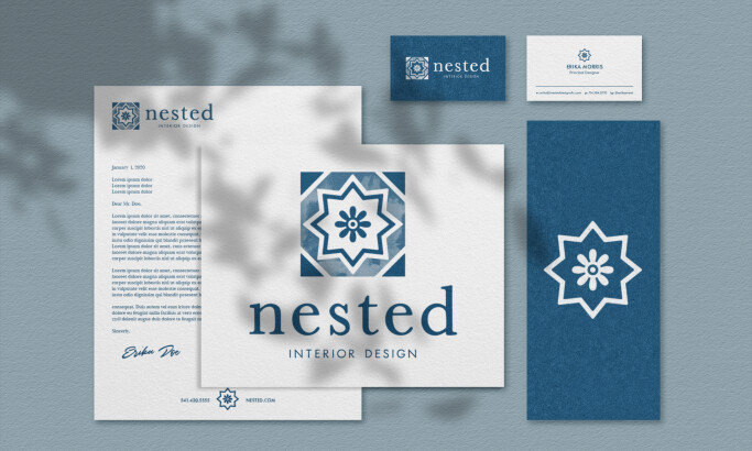 Nested Interior Design logo design by Bruised Goods.